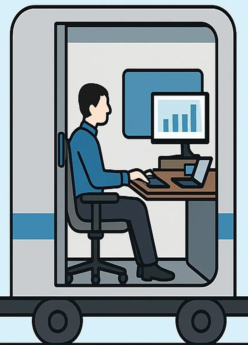 Office on Track concept for productive train travel