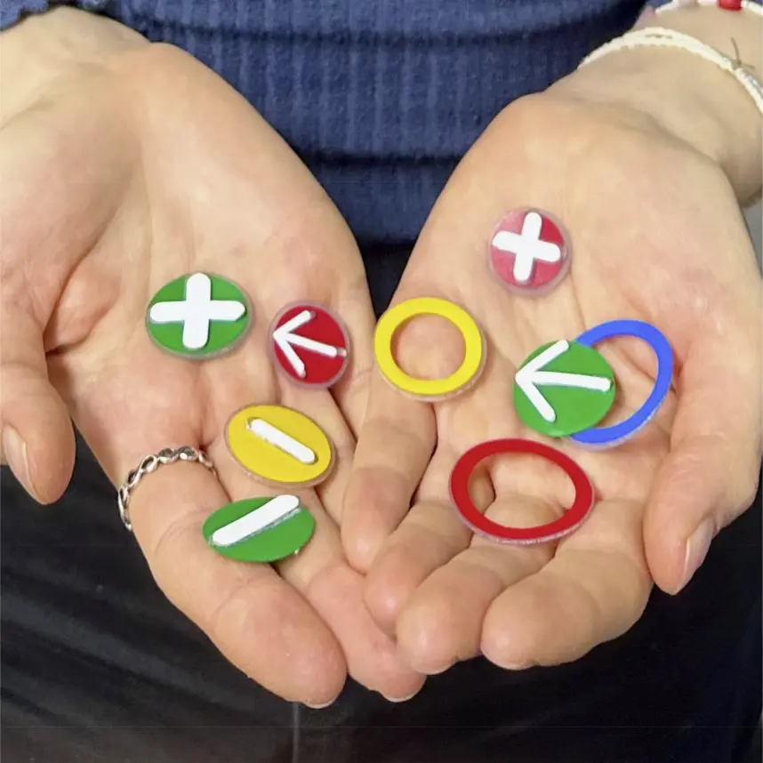 Sticky Donuts tactile stickers for appliance controls